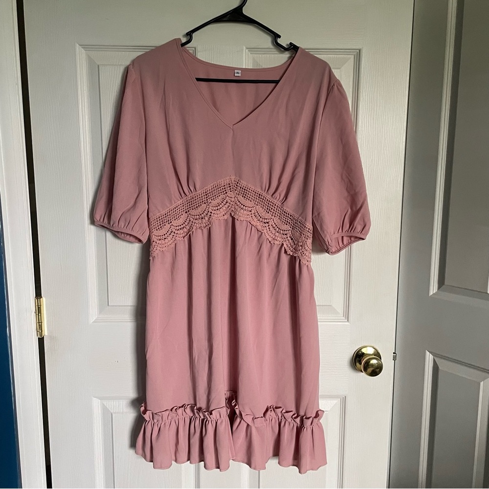 Dusty Rose V-Neck Dress